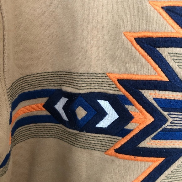 Men's Southwestern Aztec Sweatershirt with Geometric Design XS - Picture 4 of 9